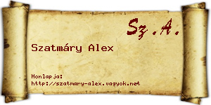 Szatmáry Alex névjegykártya