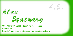 alex szatmary business card