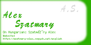 alex szatmary business card